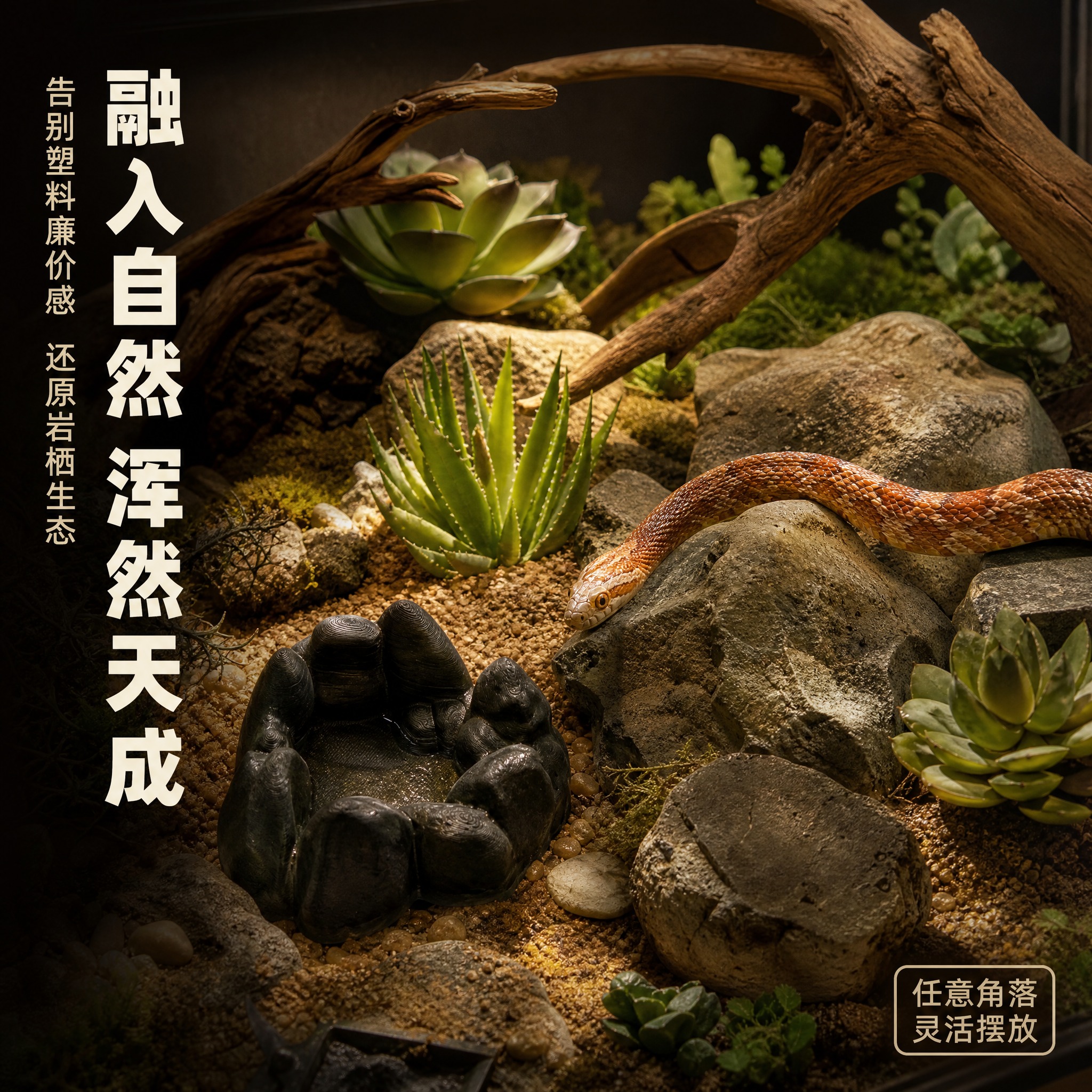 [主图-6] 造景融入场景图，主题：爬缸造景 自然融入 摆放灵… - 图片创意预览