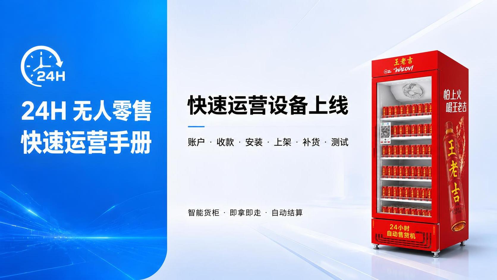 将图中右侧的双开门红色无人便利店售货机替换为单门红色王老吉自动… - 图片创意预览