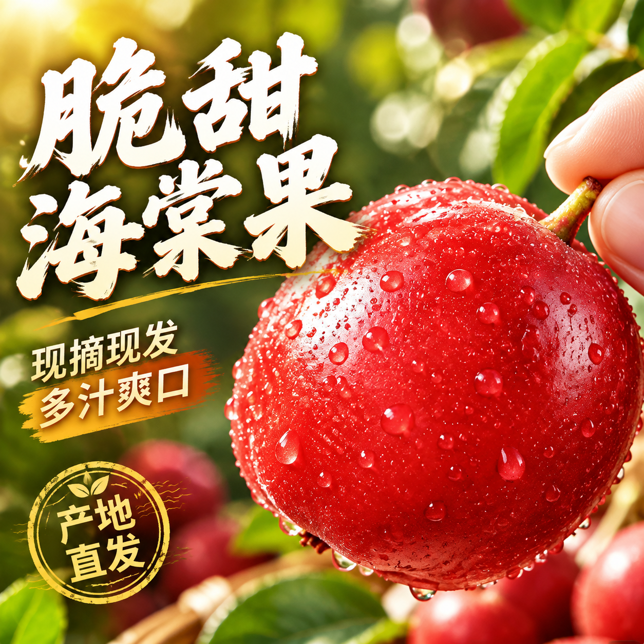 [主图-1] 首图点击率 诱惑食欲主题。展示新鲜海棠果的极致食… - 图片创意预览