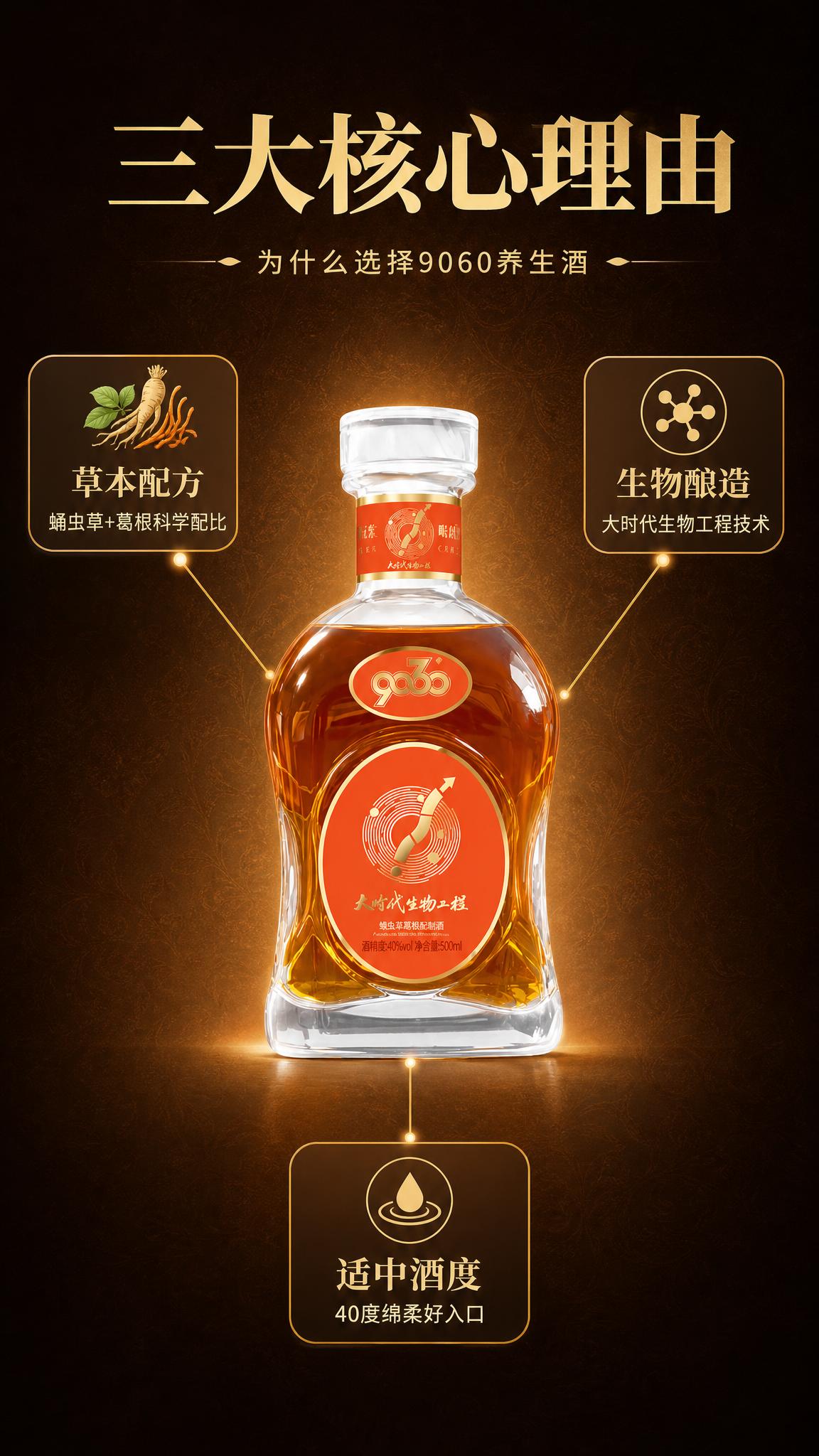 [商品] 使用【图1】9060蛹虫草葛根配制酒，居中展示，约占… - 图片创意预览