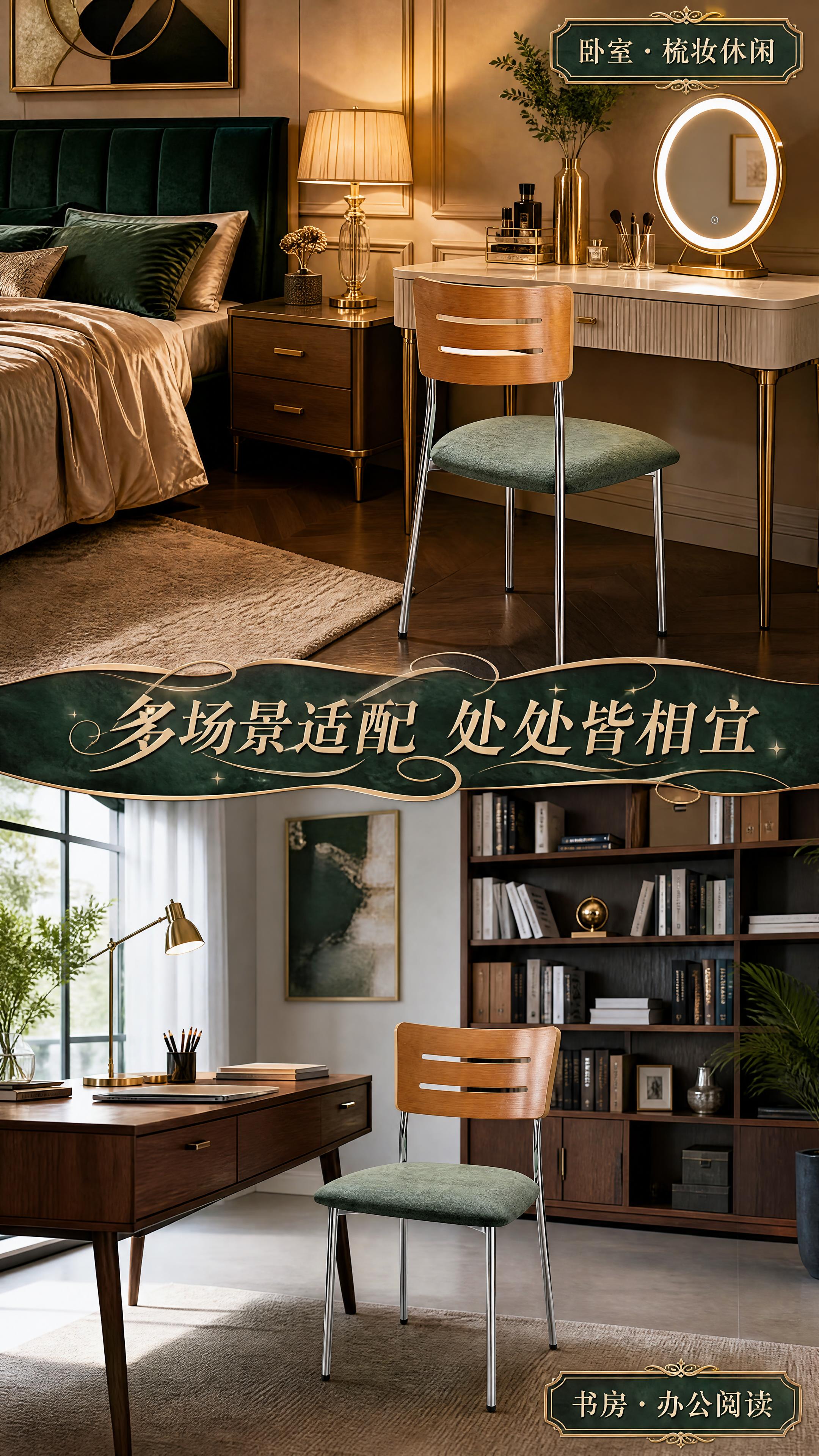 [第5张] 多场景适配-卧室+书房双场景组合展示。本张使用【图… - 图片创意预览