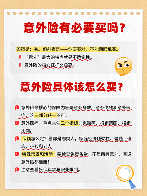 意外险保险配置简约风小红书封面