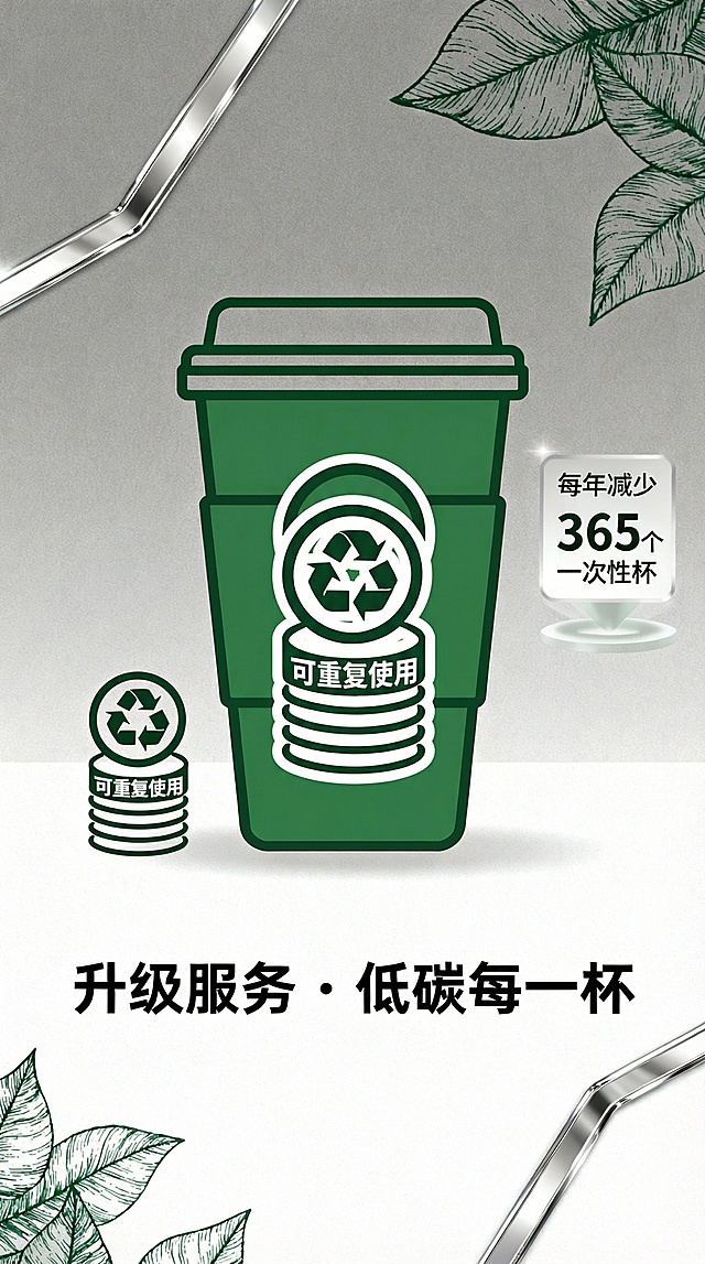 把重复使用放到杯上