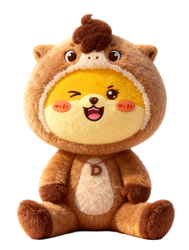 根据图片内容，生成微3d毛绒玩具