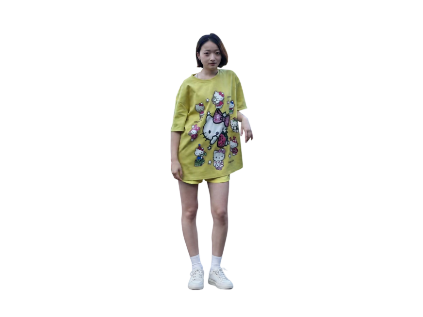 高清画质，复原出这个女生完整的腿和鞋子，保持人物和衣服其他内容不变，自然延伸补全下身部分预览效果