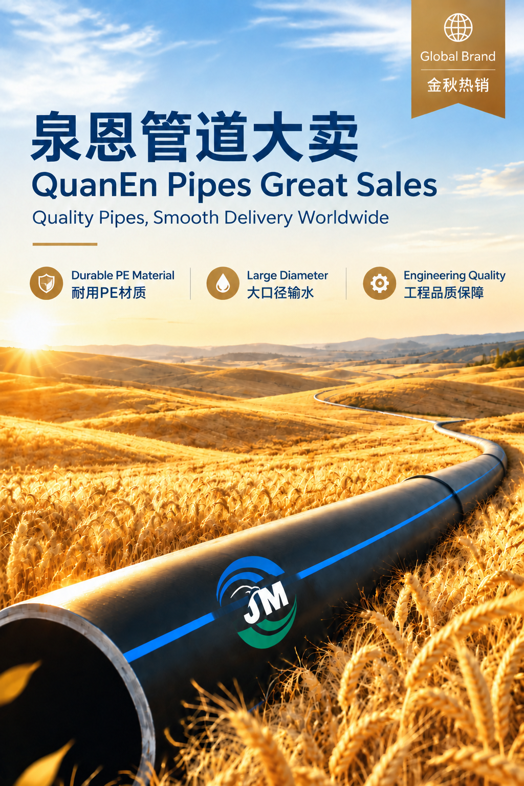 去掉画面左上角的JM logo和旁边的"QUANEN PIPE… - 图片创意预览