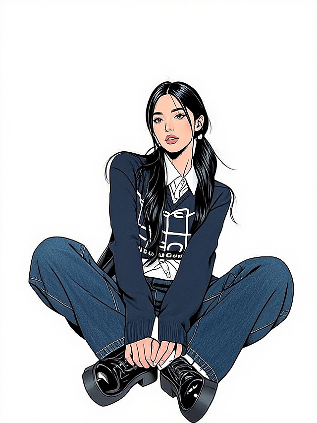 图片中的人物变成美漫风格，背景白底，完整人物。