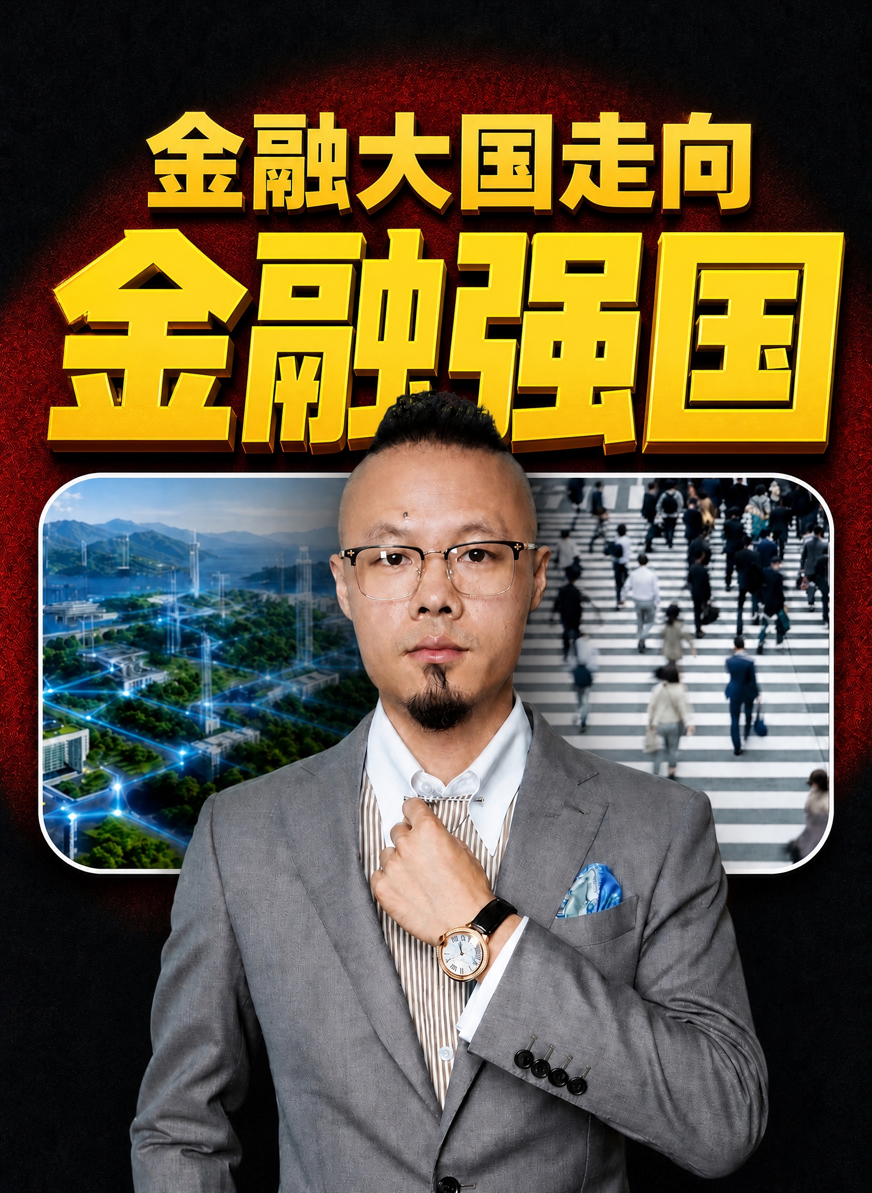 基于参考图进行修改，保留原图的黑红渐变背景、人物形象及位置、人… - 图片创意预览
