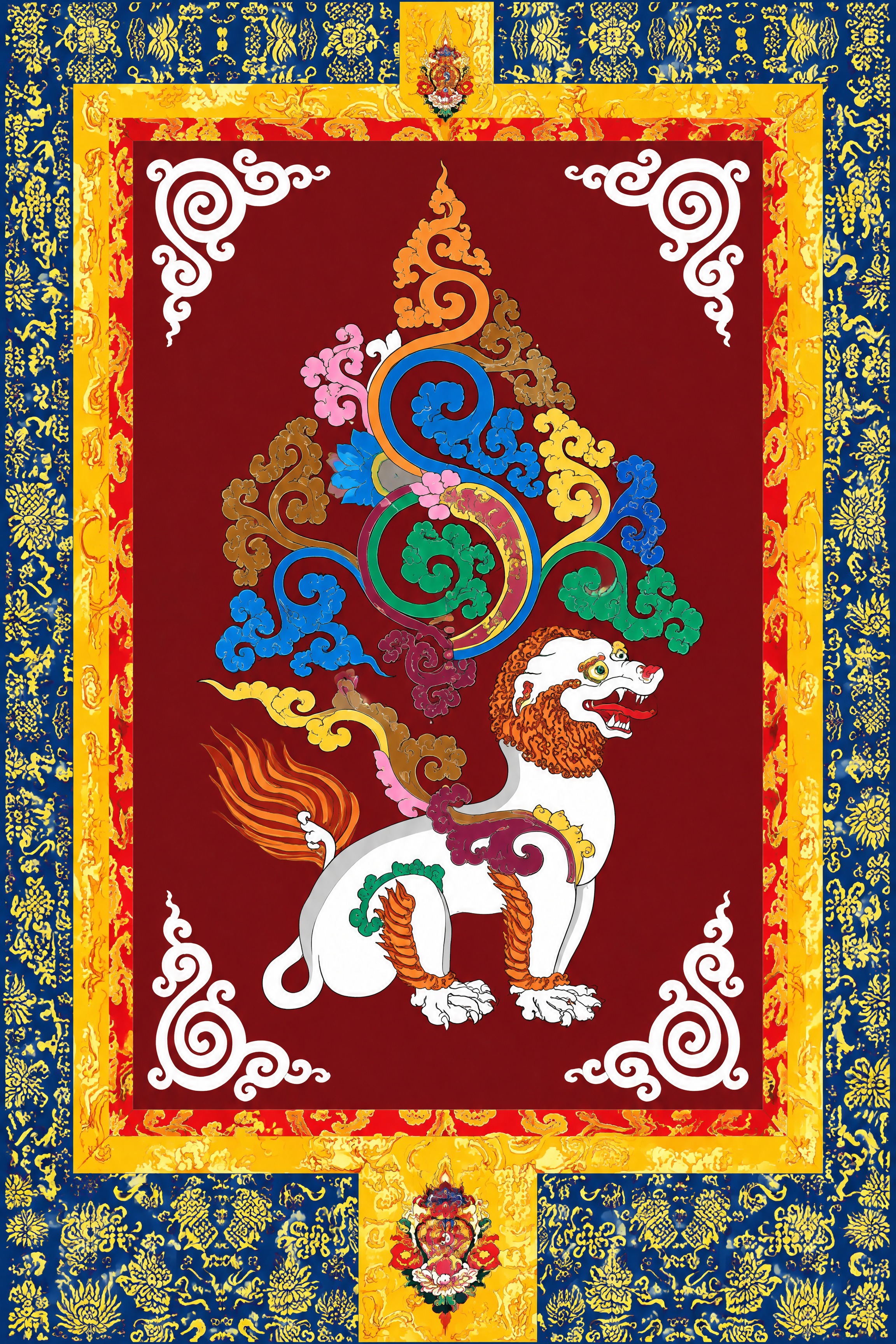 提取图中的门帘图案，去除中间竖缝和竖痕，去除背景波浪痕迹，不改… - 图片创意预览