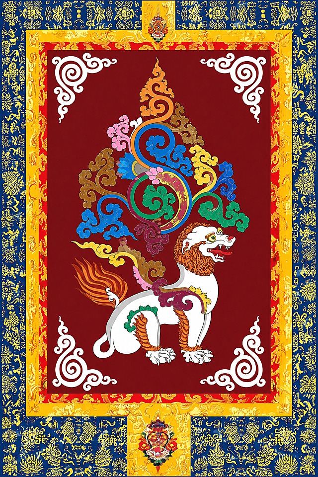 提取图中的门帘图案，去除中间竖缝和竖痕，去除背景波浪痕迹，不改变原图图案，填充完整底色，高清印刷品质，边缘清晰，无褶皱，无环境干扰，纯门帘图案