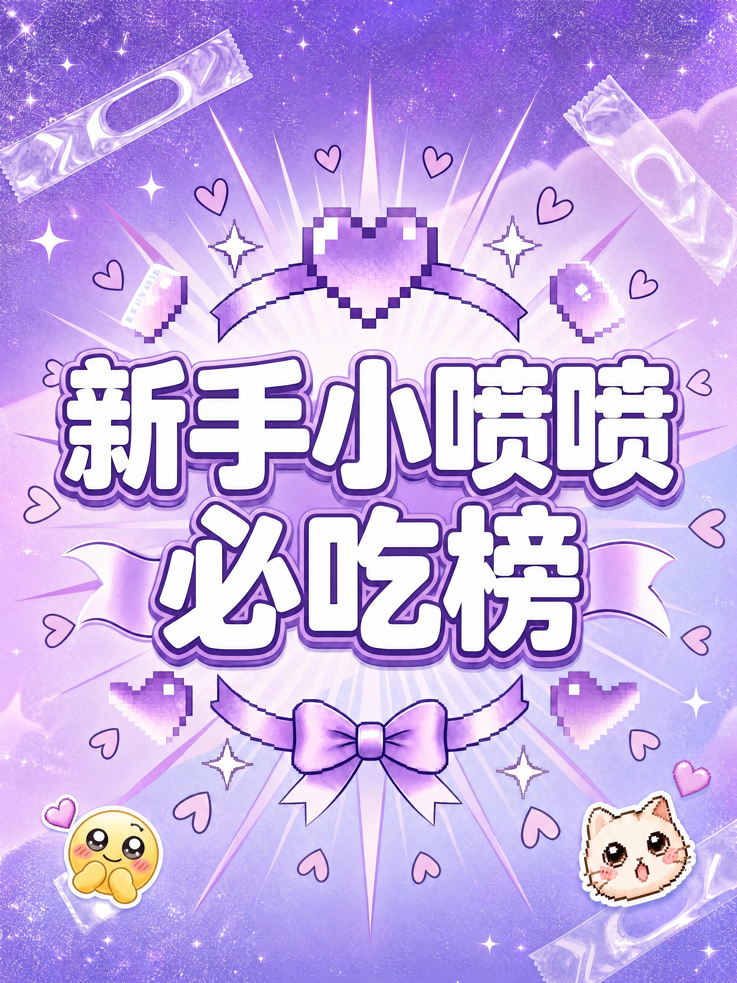 小红书笔记大字封面，插图大字，紫色梦幻甜酷风，版式精美，小红书… - 图片创意预览