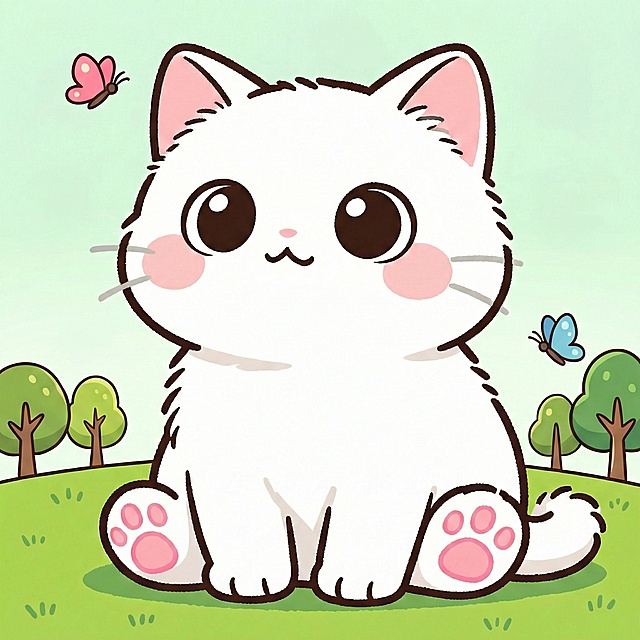 保留草地和小树背景，大幅减少蝴蝶数量，仅保留1-2只蝴蝶点缀