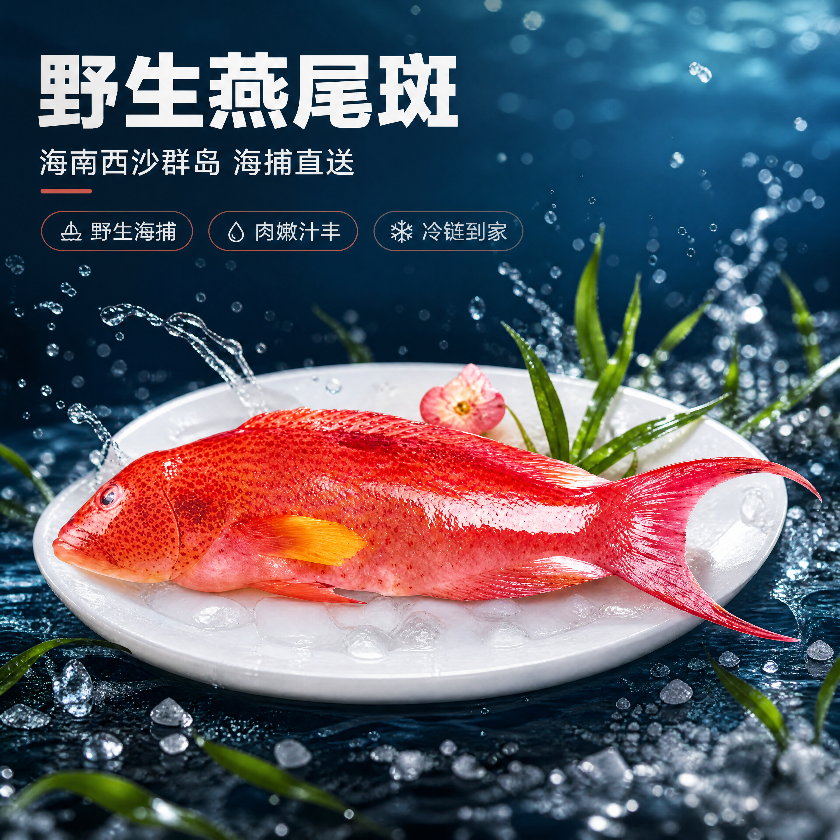 [商品] 使用【图1】中的"风折柳·燕尾斑"实物；保留鱼身鲜红… - 图片创意预览