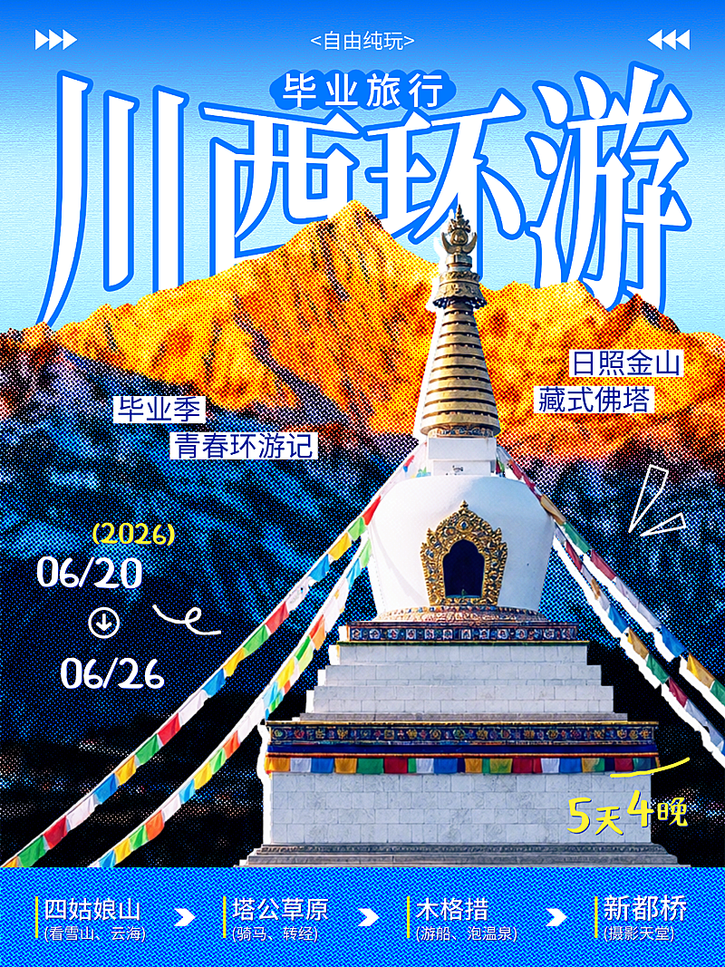 毕业季旅游出行攻略分享杂志风小红书封面