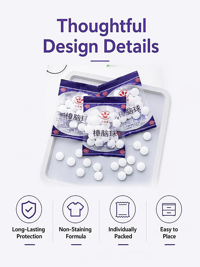 [第7屏] User-Friendly Design highlights page. 本屏使用【图1】作为产品主体
[氛围/风格] 特点总结，图标说明，简约清晰，国际化风格
[元素布局] 顶部产品小图展示，下方排列四个带图标的特点说明，每个特点配一行简短文字；产品放在顶部居中占比约40%，四个特点均匀分布在下方；保持产品外观和输入图一致
[光影质感] 均匀柔光，整体明亮干净，图标和文字清晰可读
[配色色系] 全局底色 #f5f5fa；主色紫色用于图标和标题，黑色用于说明文字，配色简约统一
[视角构图] 上下结构构图，顶部产品，下方信息，阅读从上到下
[文字版式] 顶部主标题 "Thoughtful Design Details"；四个特点分别为：1. Icon + "Long-Lasting Protection" 2. Icon + "Non-Staining Formula" 3. Icon + "Individually Packed" 4. Icon + "Easy to Place"；每个特点图标配文字，排版整齐，不拥挤
[比例分辨率] 3:4 纵向比例，4K分辨率，文字清晰可辨，高清画质
[负向提示词] 图标混乱，文字重叠，产品变形，颜色偏差，水印