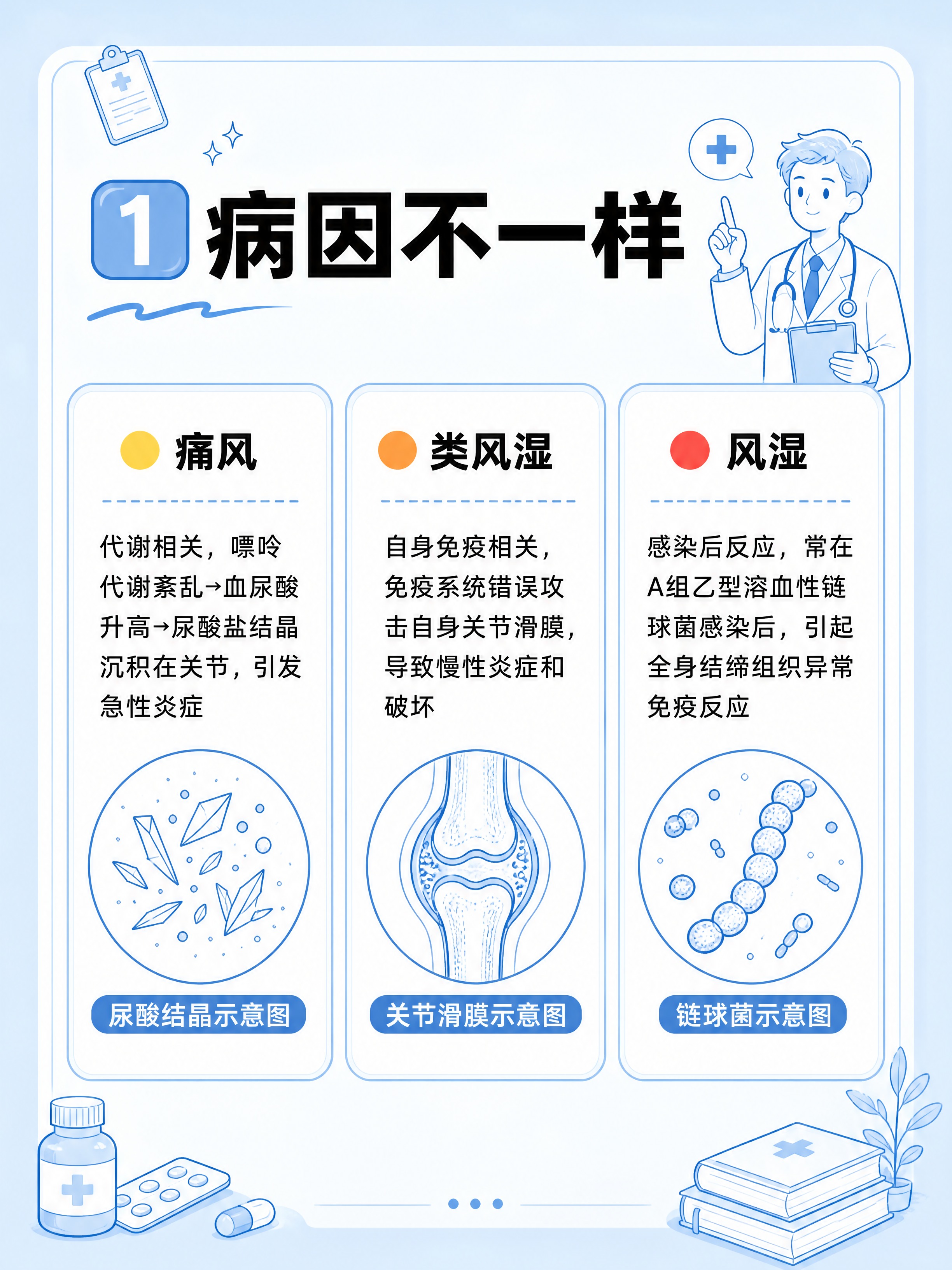 小红书笔记配图，医疗蓝线稿插画风，统一风格，生活化科普配图，版… - 图片创意预览