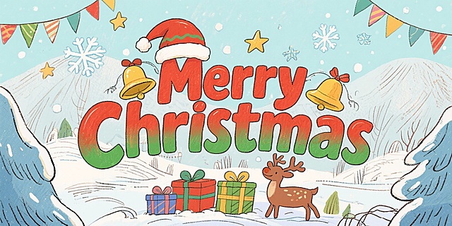 参考附件图片，请生成Merry Christmas 艺术字
