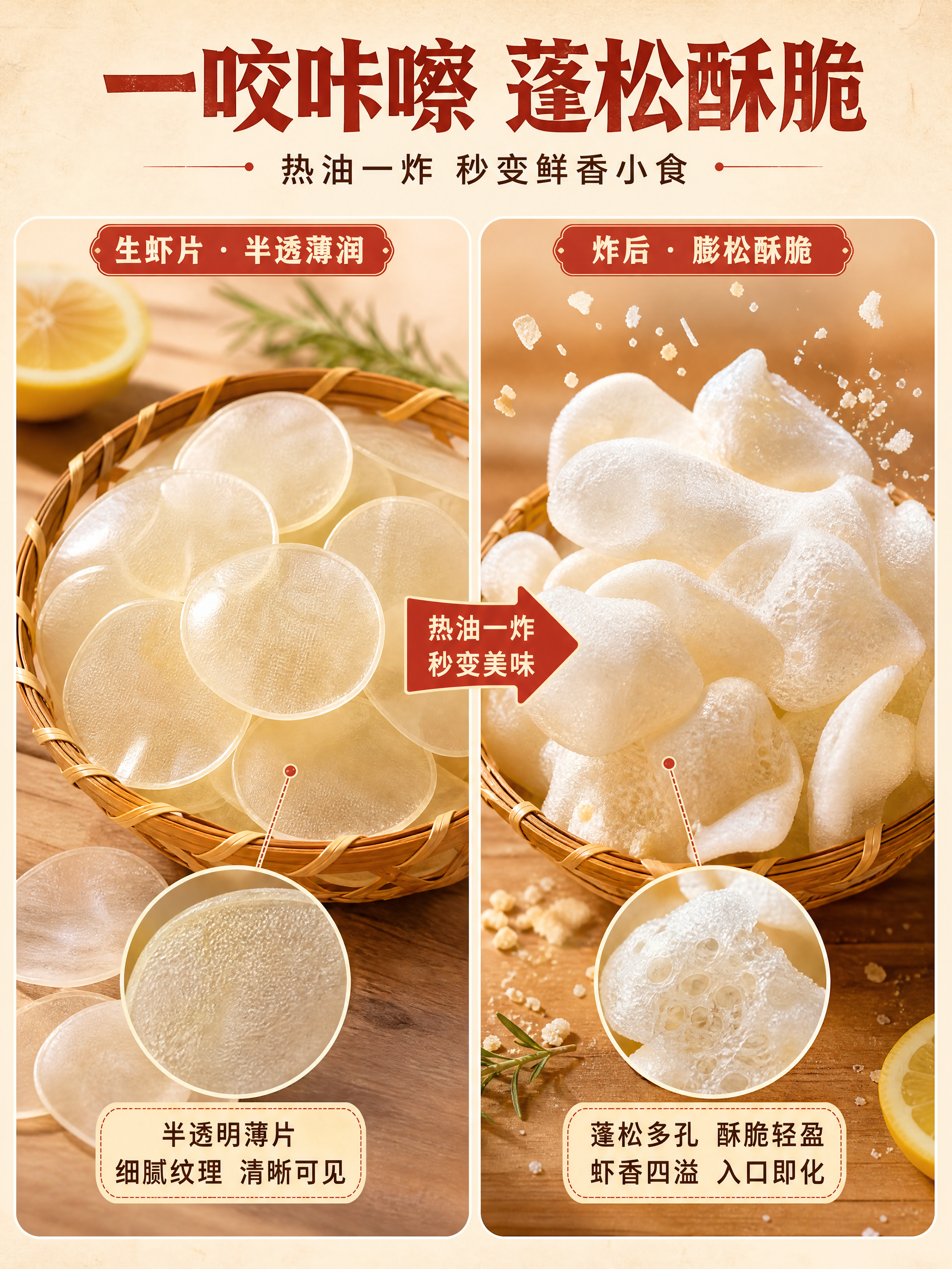 [商品] 使用【图3】原味生虾片与炸后成品、【图4】彩色生虾片… - 图片创意预览