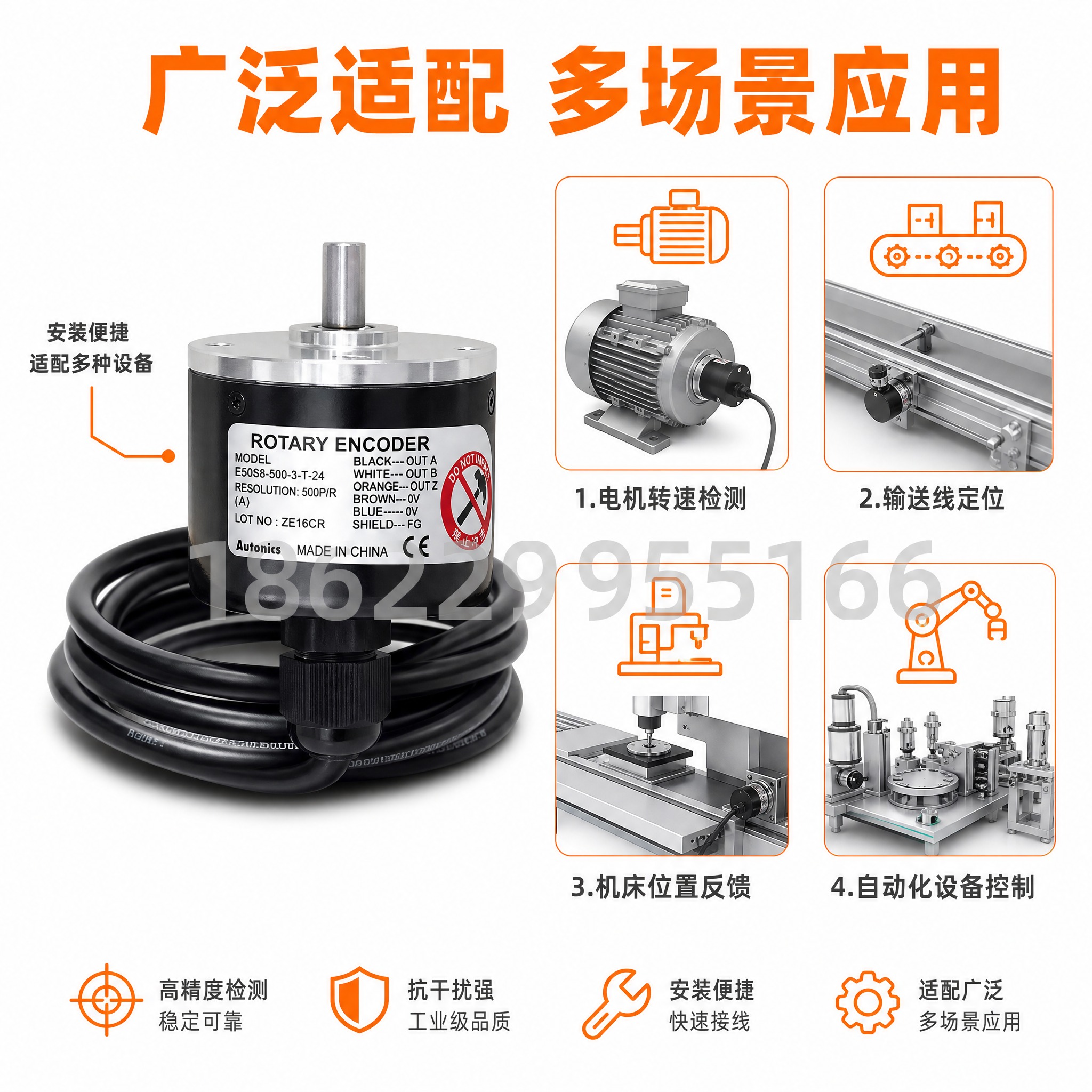 [主图-4] 应用场景与安装示意图 旋转编码器工业设备应用展示… - 图片创意预览