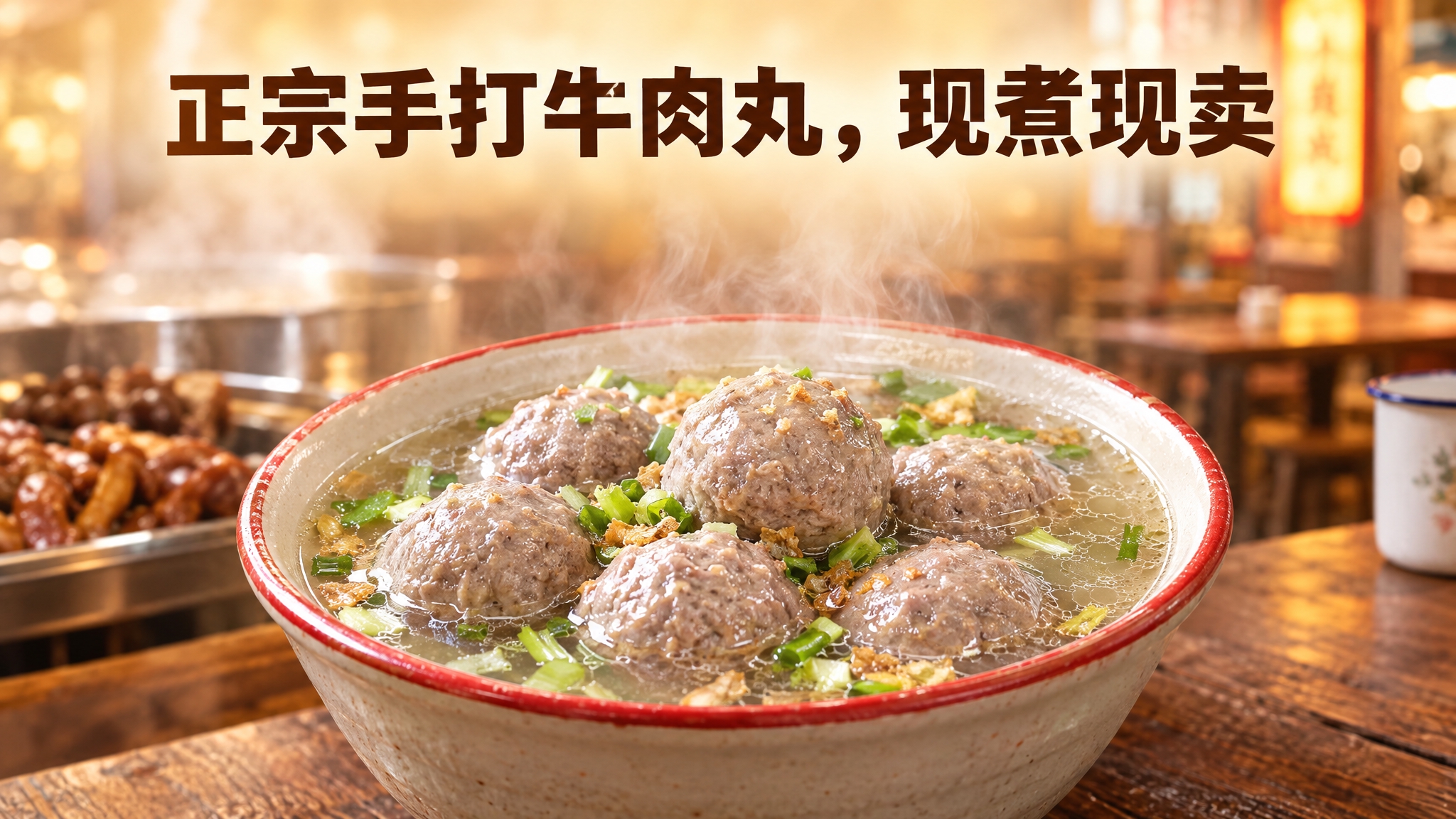 写实美食摄影风格的公众号推文封面图，16:9 横向构图。暖黄烟… - 图片创意预览