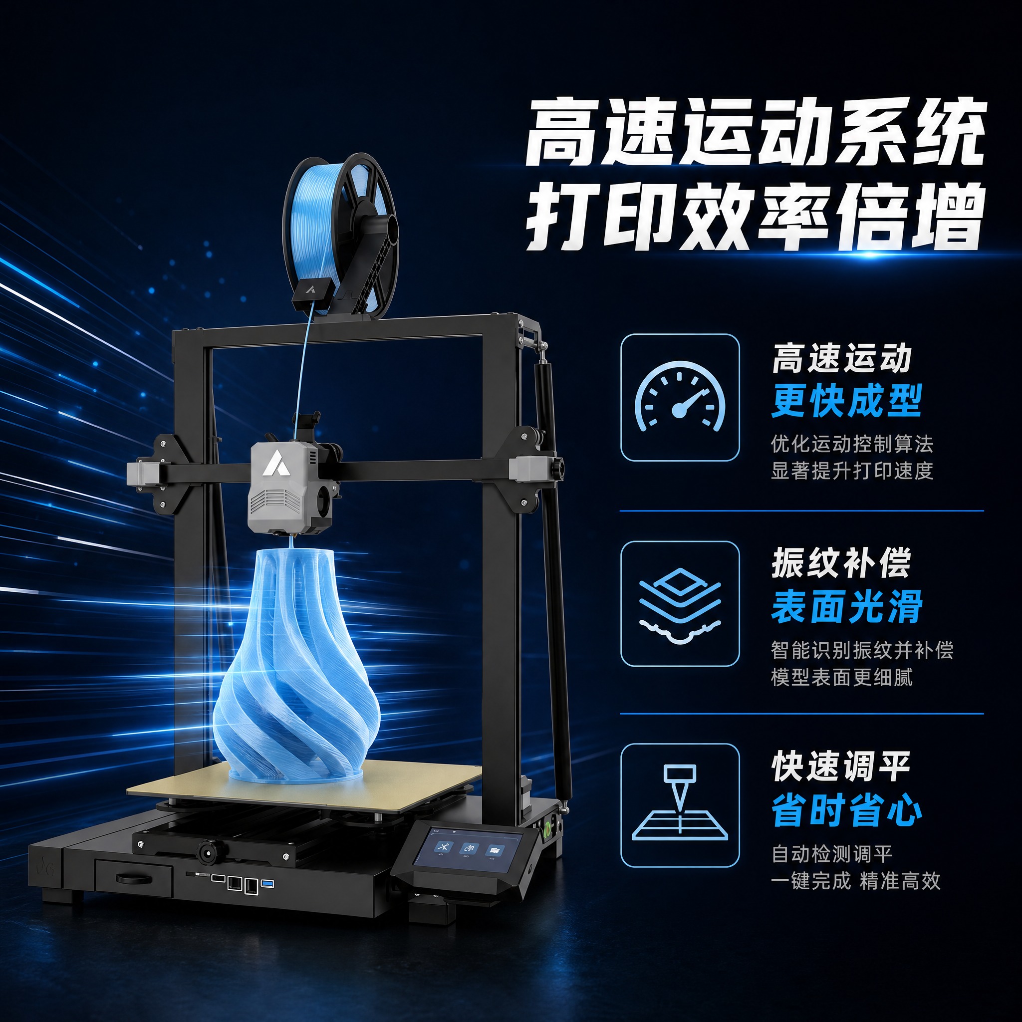 [主图-2] 核心价值 高速运动系统 快速打印 [统一基调]… - 图片创意预览
