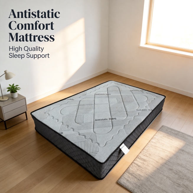 [主图-1] Antistatic Mattress full product display in modern bedroom. Keep the original product appeara预览效果