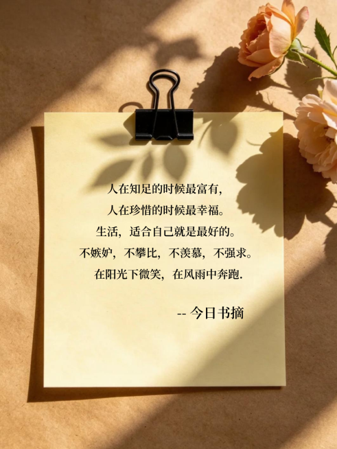 激励正能量语录摘抄分享文艺实景风小红书封面预览效果