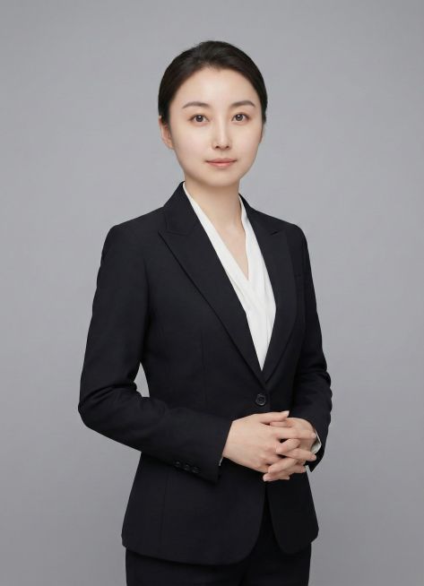 专业职业形象写真照片，中国女性，25-30岁，商务西装女性半身照，正视前方，姿势放松，8k，超写实摄影，空白背景，生成4张预览效果