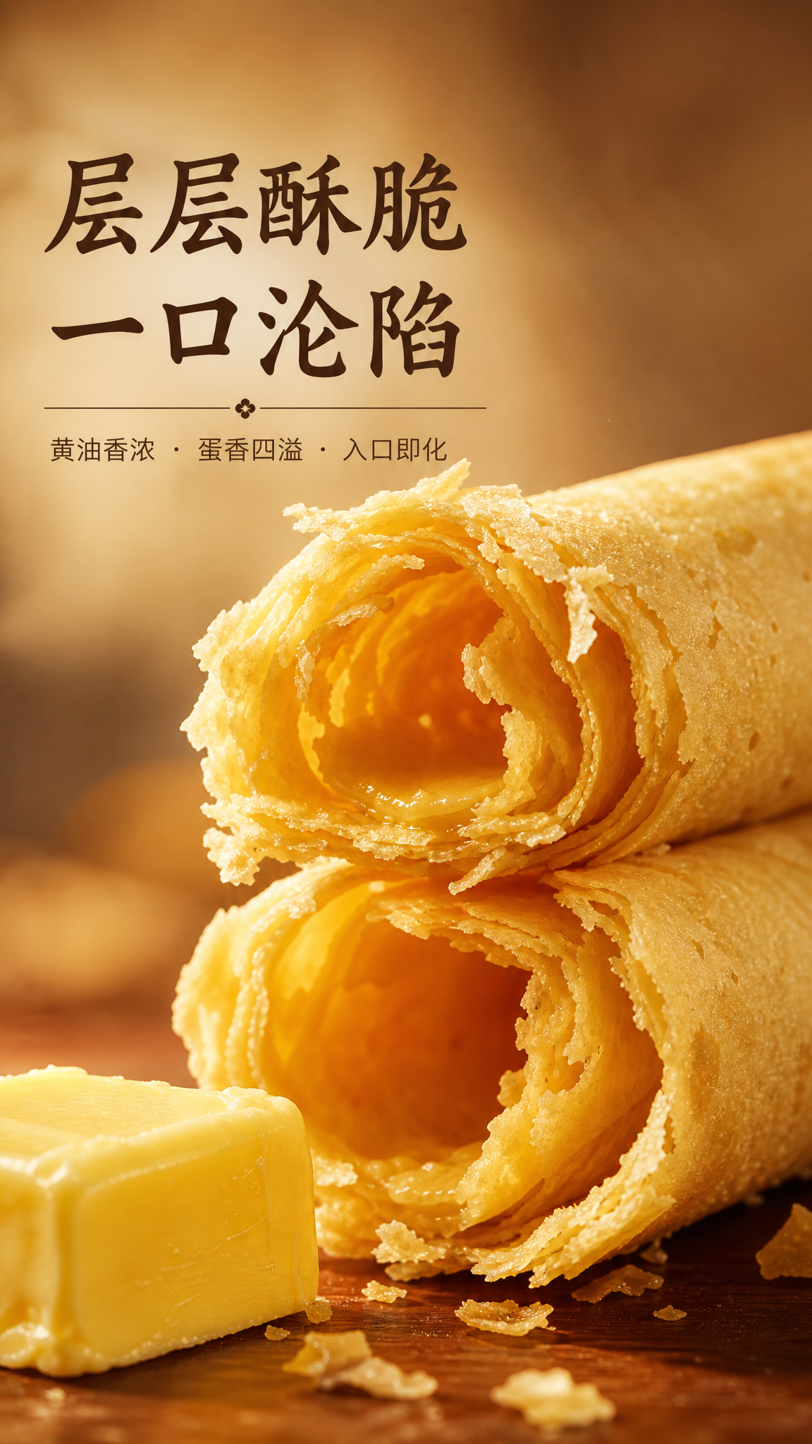 电商详情页第5屏（口感细节特写），主题：层层酥脆 一口沦陷。统… - 图片创意预览