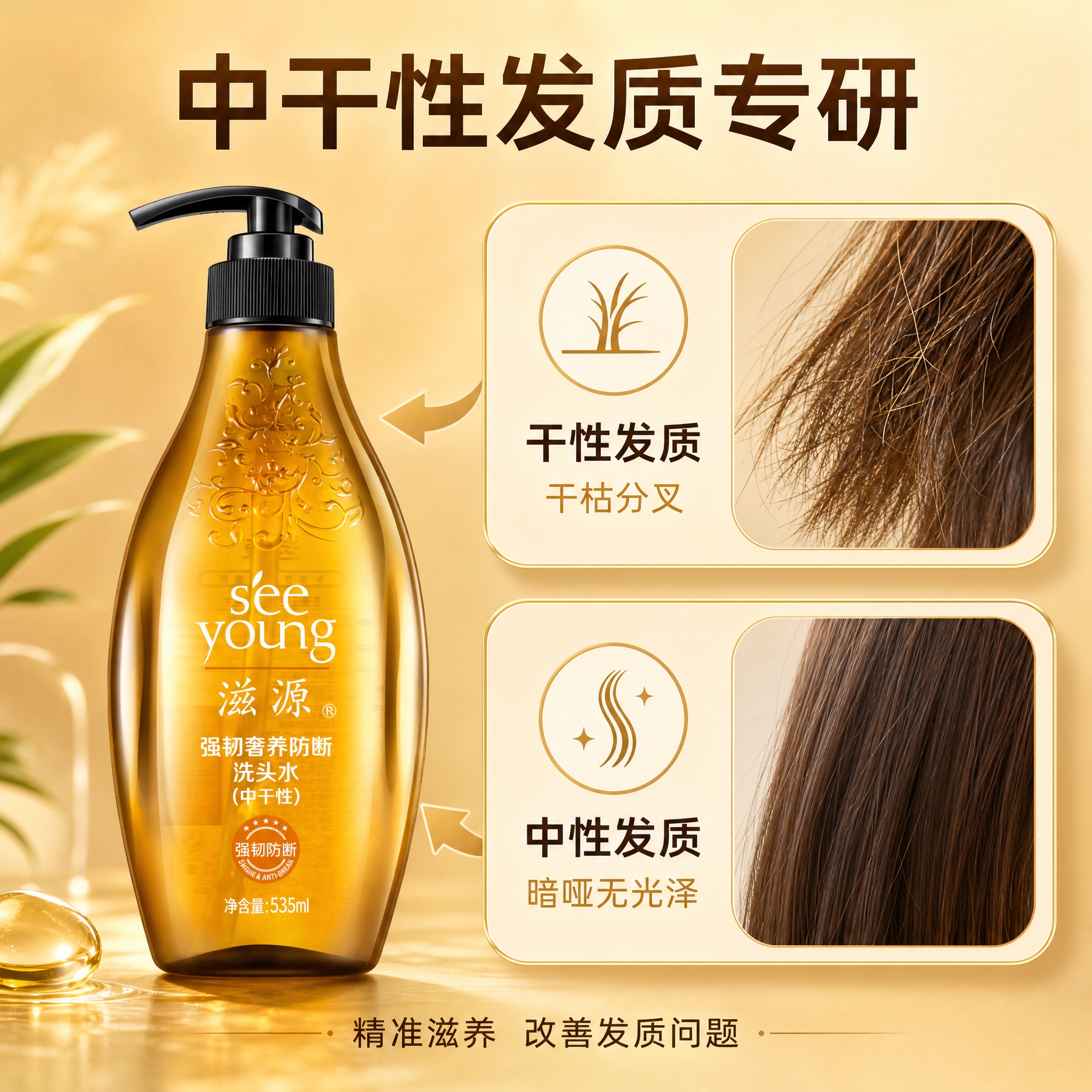 [主图-6] 适用发质与使用人群展示，中干性发质专研。 [统一… - 图片创意预览