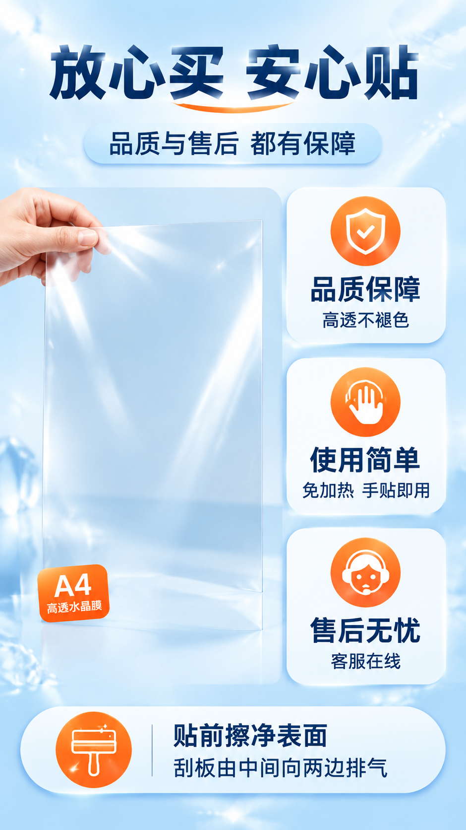[第8张] 服务承诺：售后保障+使用提示 放心下单。 [商品]… - 图片创意预览