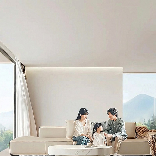 去掉图片中的灯具、文字和LOGO光效，保留客厅场景