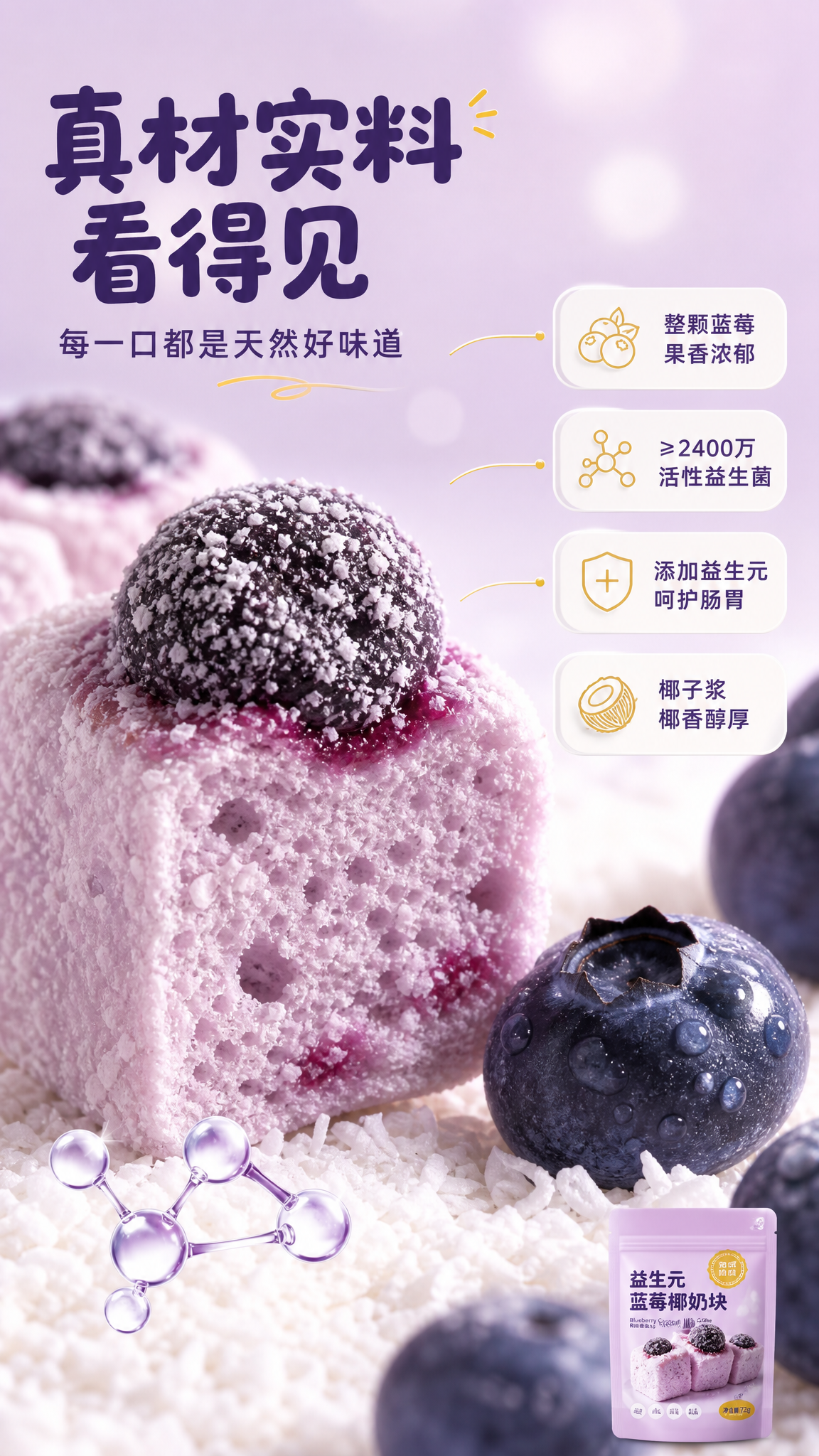[商品] 使用【图3】白色小碗中堆叠的蓝莓椰奶块实拍图；保留椰… - 图片创意预览