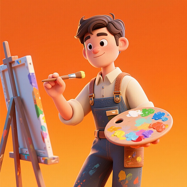 青年男绘画老师