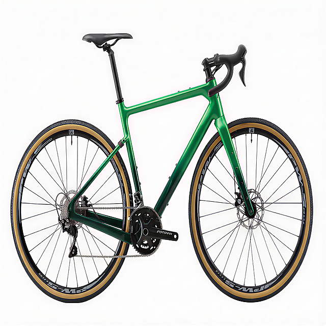 车架及前叉颜色替换成亮光材质琉璃绿到深绿色渐变色，其他不变