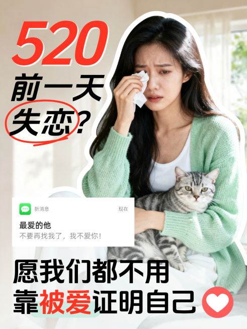 520情人节失恋小红书封面预览效果