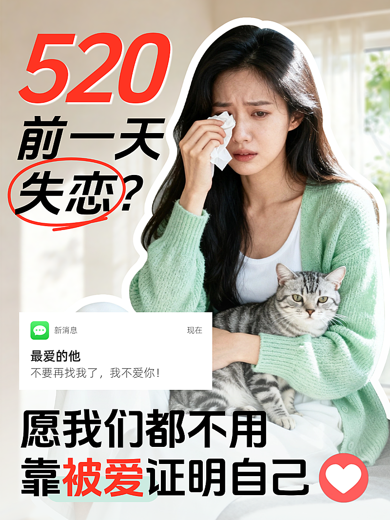 520情人节失恋小红书封面