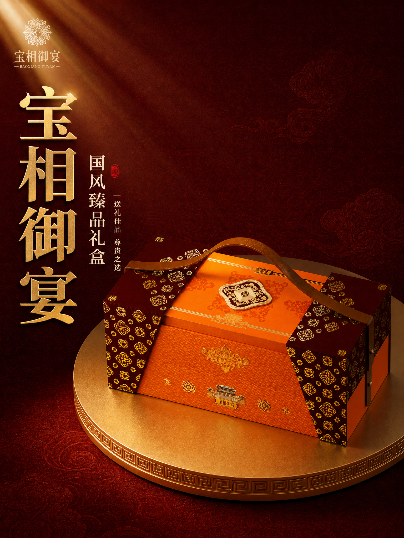 [主图-1] 高端国风食品礼盒首图，突出宝相御宴礼盒的尊贵质感… - 图片创意预览