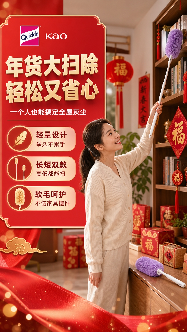 [商品] 使用【图1】花王除尘掸子伸缩款和短柄款；保留紫色毛绒… - 图片创意预览