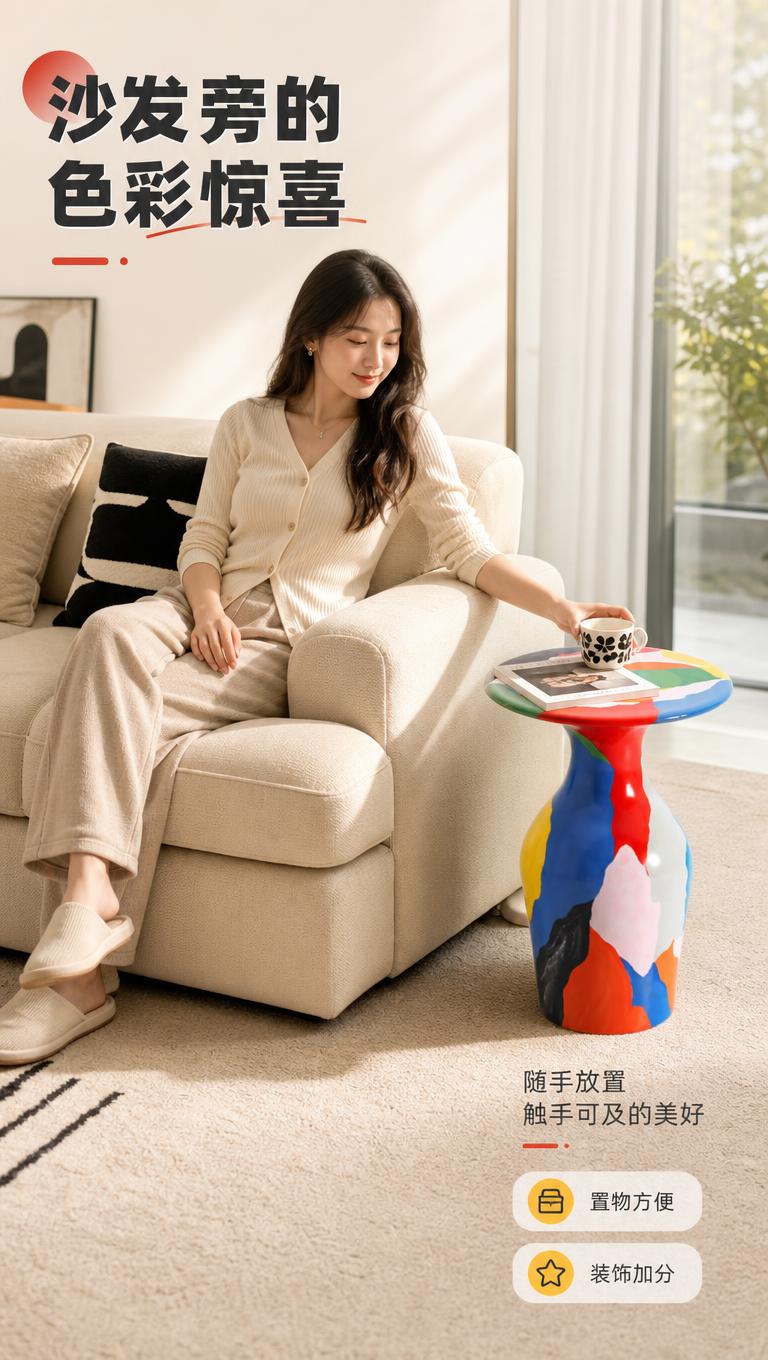 [商品] 使用【图1】DJ-8851彩虹角几；保留蘑菇造型轮廓… - 图片创意预览
