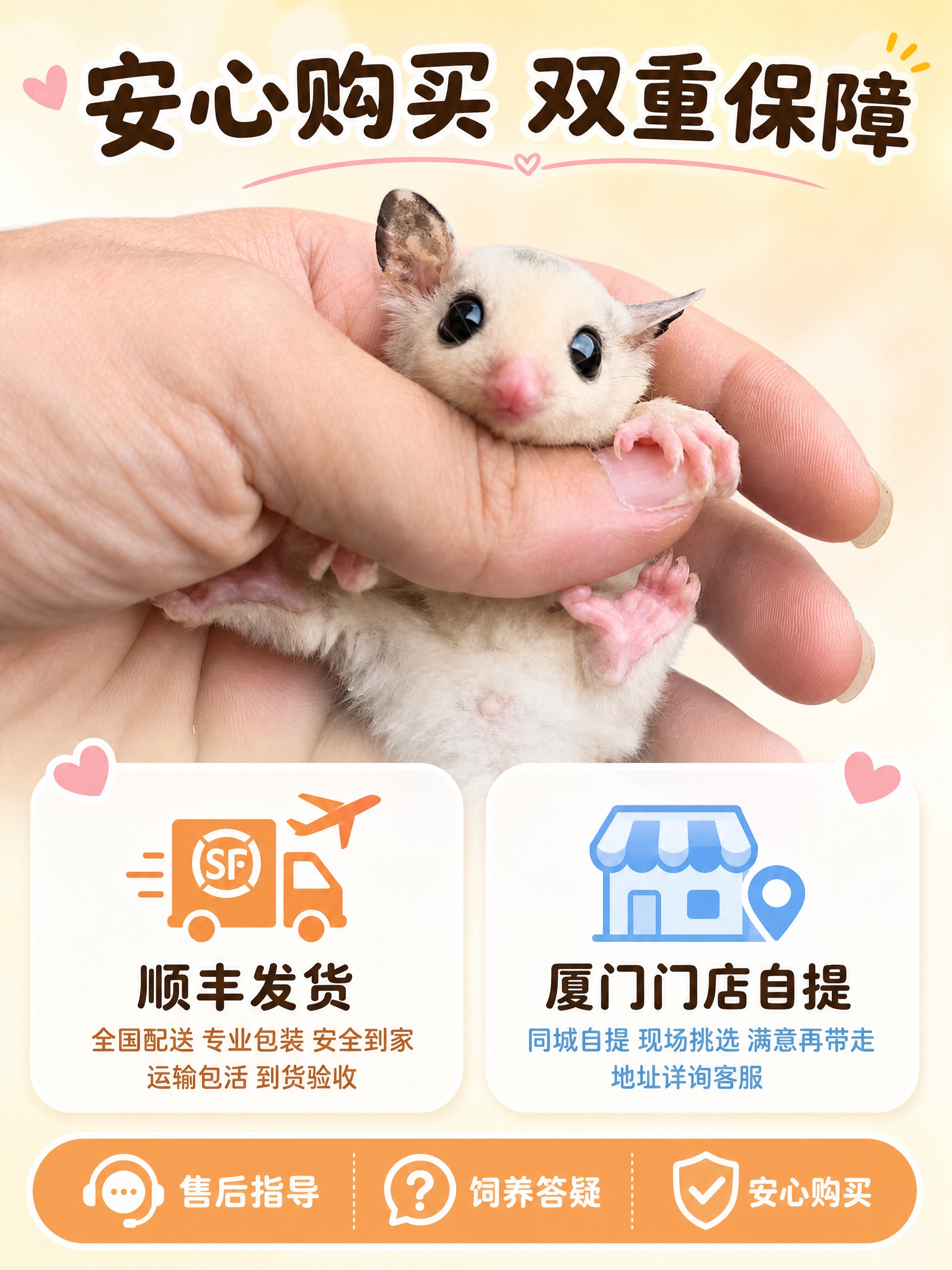 [主图-5] 服务承诺与购买方式收口，突出顺丰发货和厦门门店自… - 图片创意预览