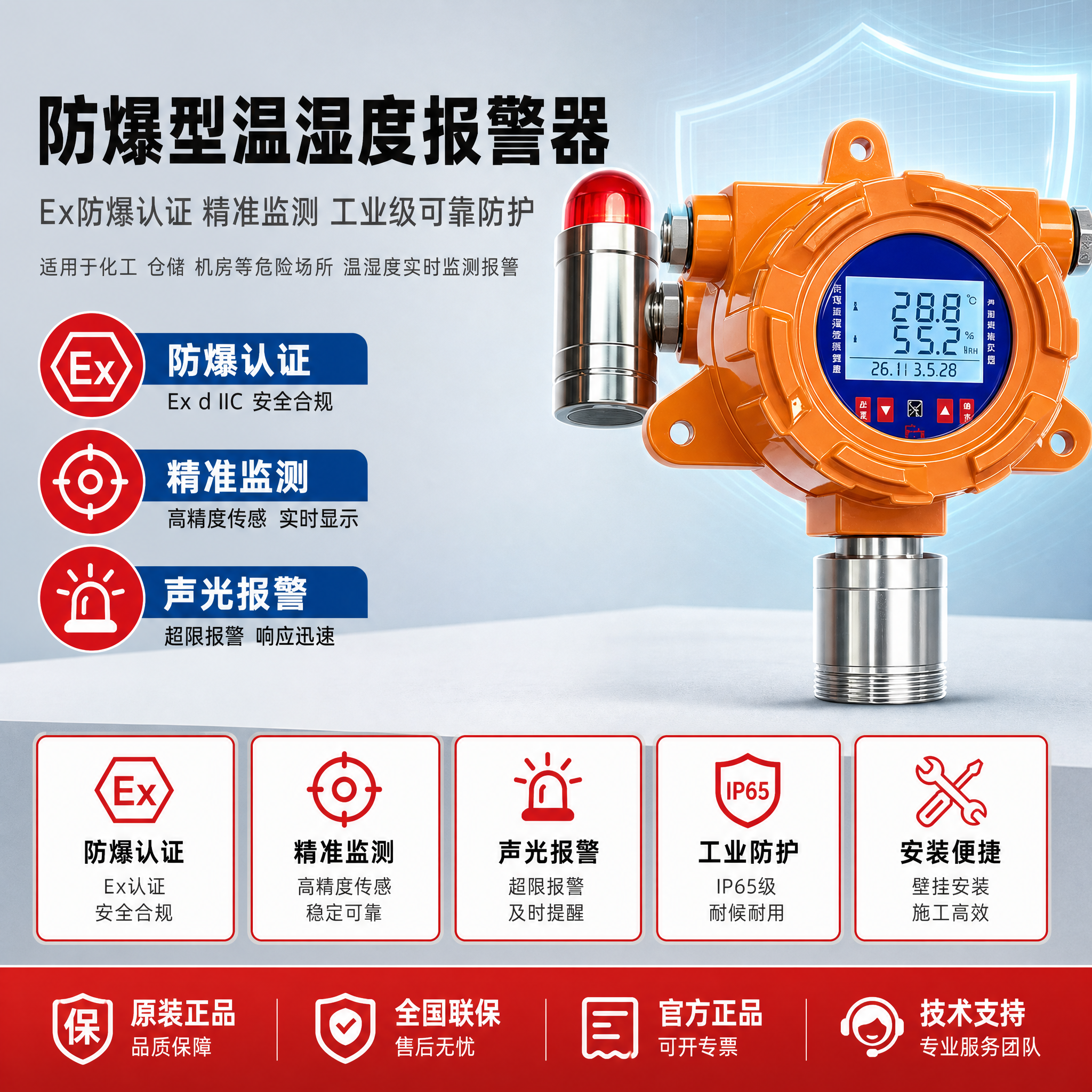 [主图-1] 商品名称：防爆型温湿度报警器。主题：按参考模板版… - 图片创意预览