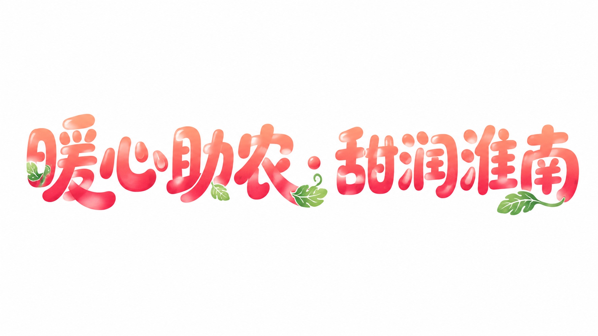西瓜红色渐变字体，白色背景，干净的背景，创意黑体字体设计八个字… - 图片创意预览
