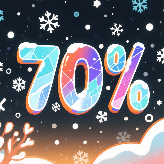 70%   数字设计圆润 有艺术感，冬季感觉预览效果