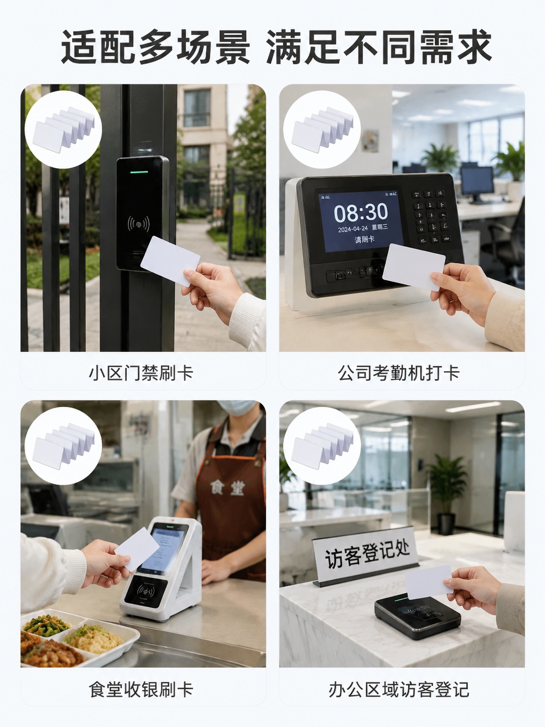 [第7屏] 适用场景展示-PVC复旦M1白卡多场景适配，本屏使… - 图片创意预览