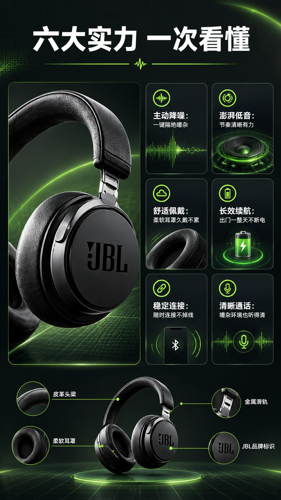 [商品] 使用【图1】黑色JBL头戴式降噪耳机；商品处理：保留… - 图片创意预览