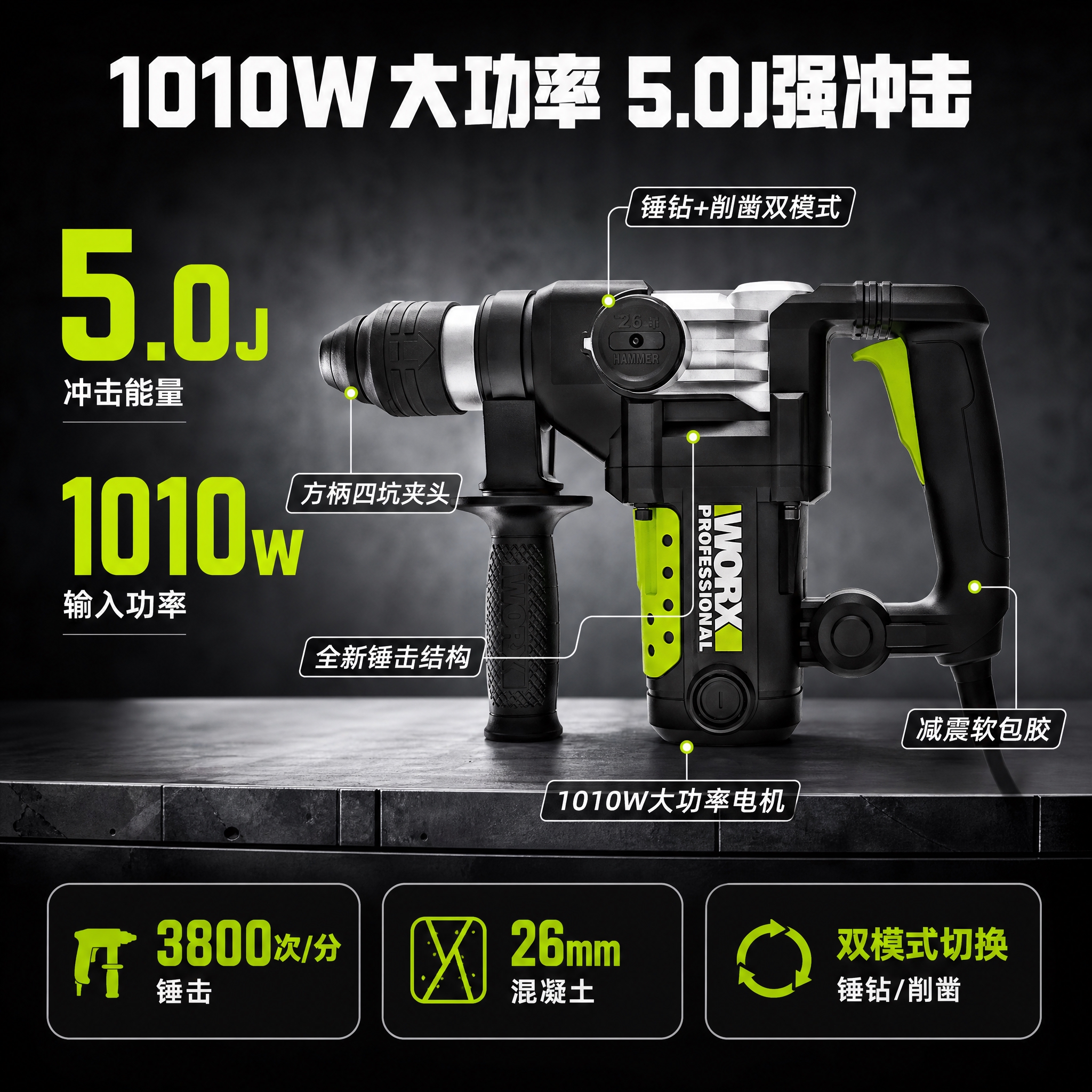 [主图-2] 冲击性能+功率图，主题：1010W大功率 5.0… - 图片创意预览