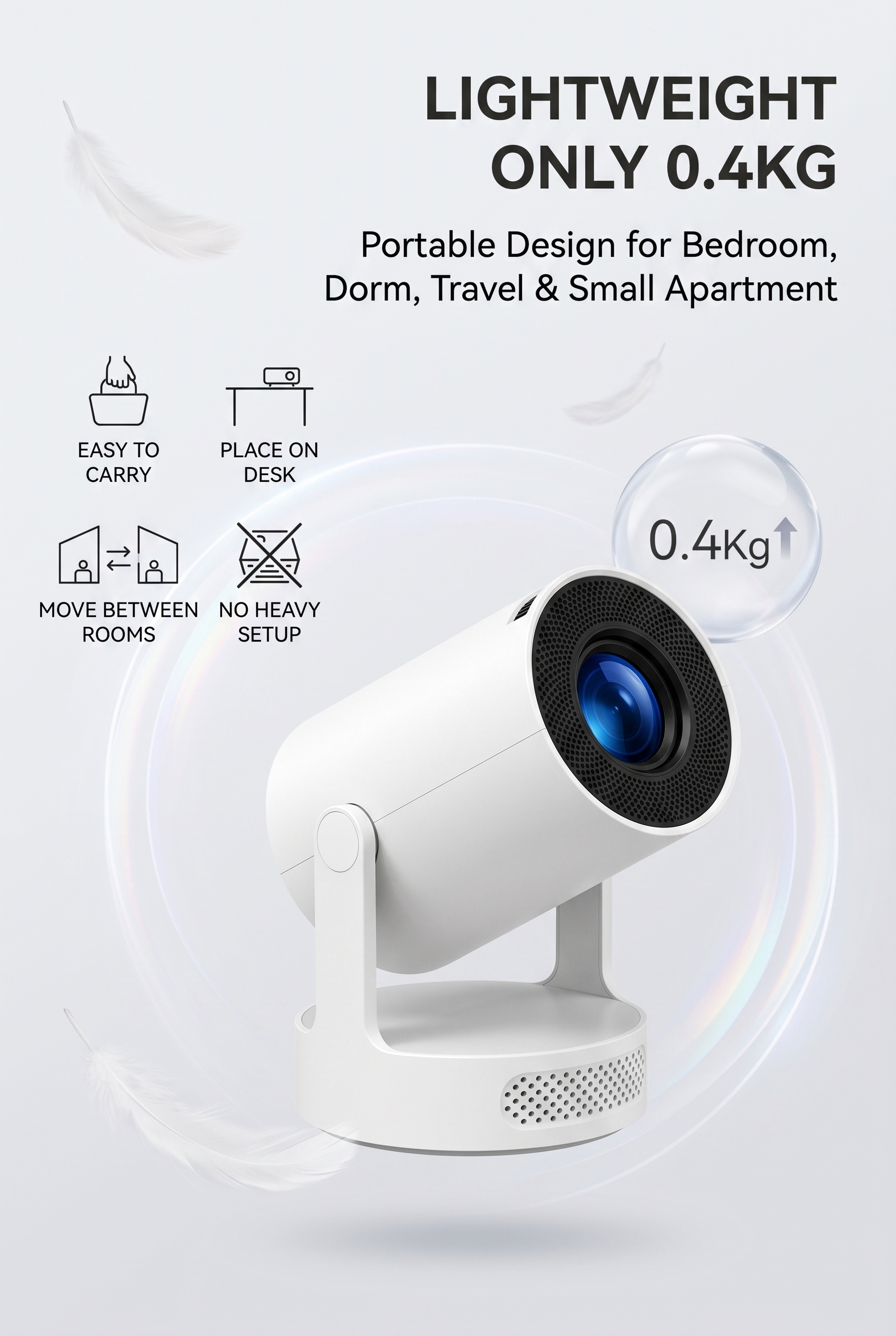 2:3 竖版电商详情图设计稿，极简浅灰白背景，中央偏下展示一台… - 图片创意预览