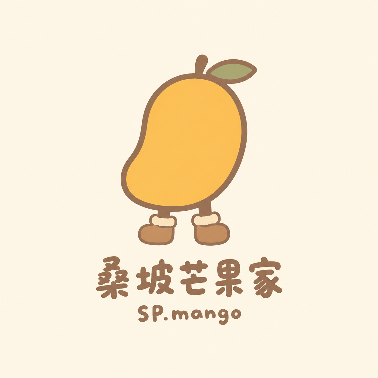 简约手绘扁平风logo设计，ins可爱童趣风格，浅米奶油色背景… - 图片创意预览
