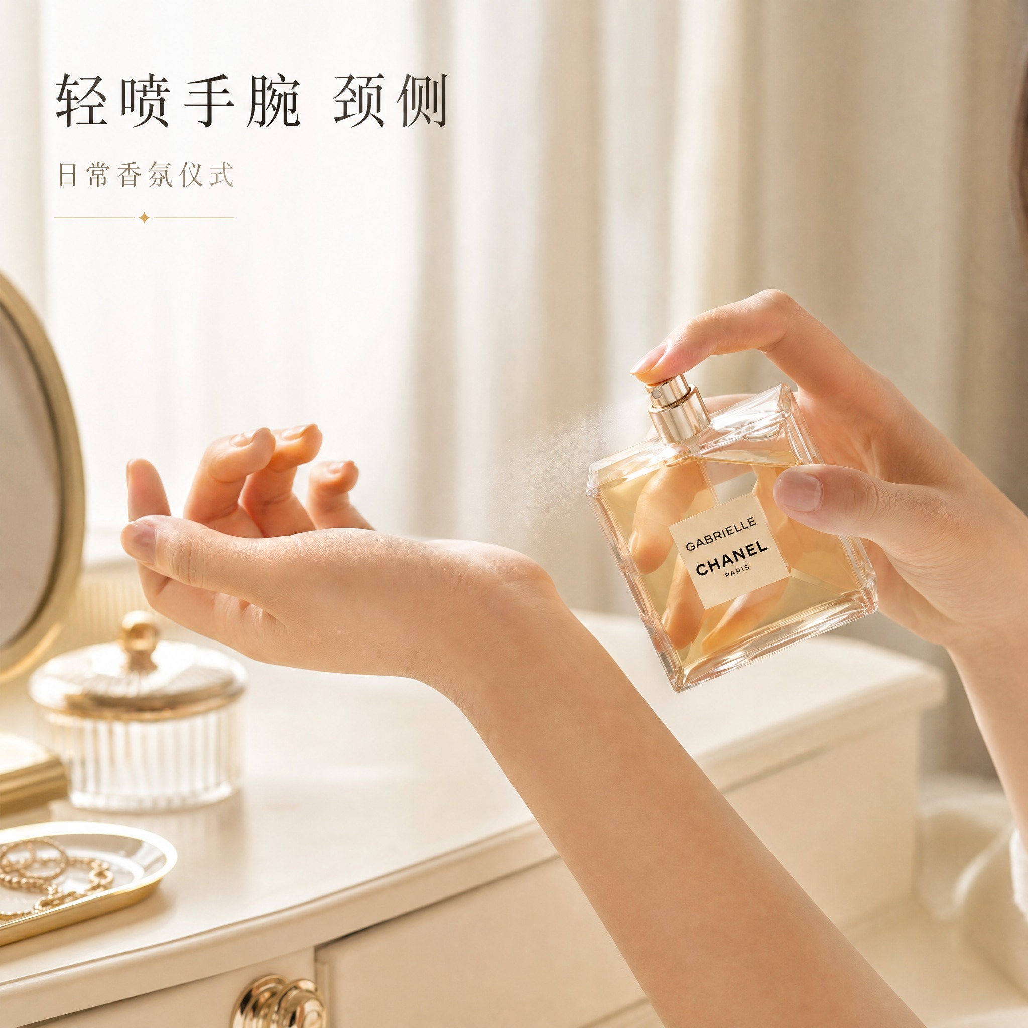 [主图-4] 使用状态：唯一任务是展示香水喷于手腕与颈侧的真实… - 图片创意预览
